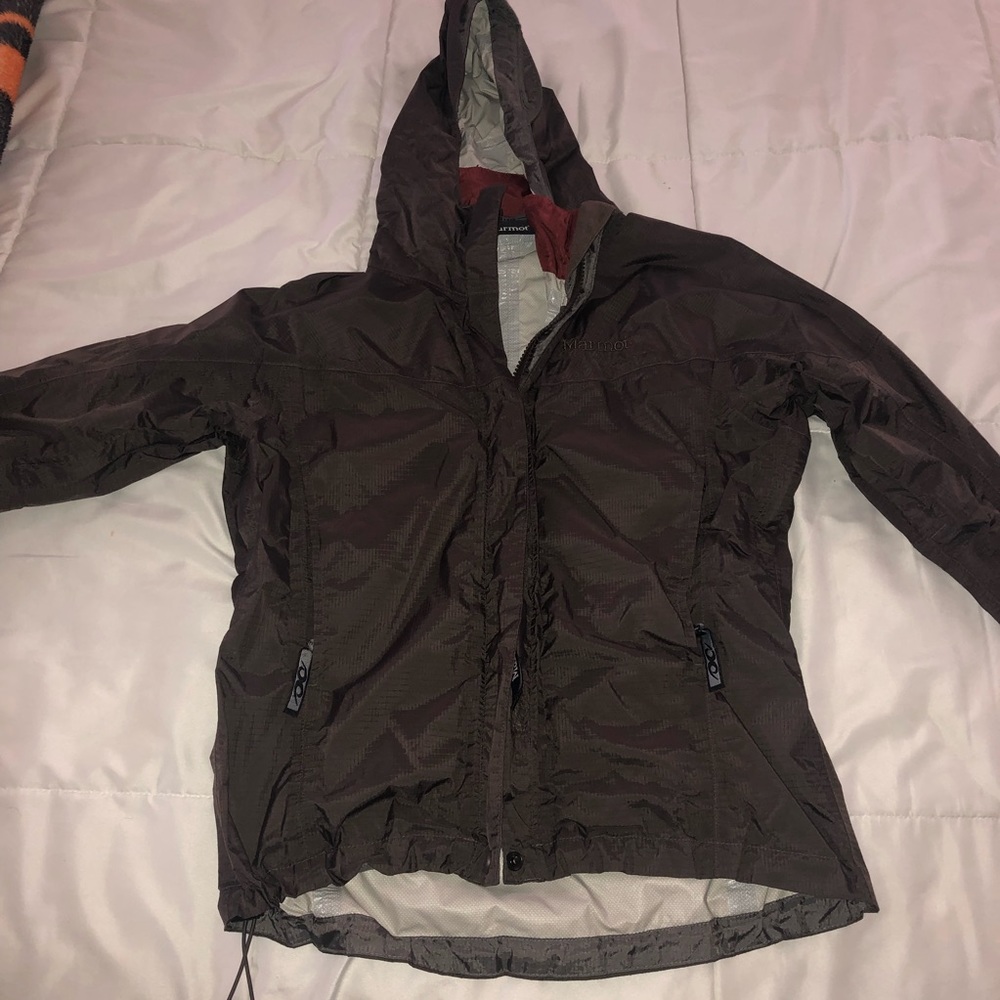 Chocolate brown marmot rain jacket